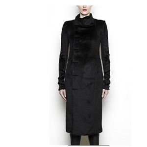 RICK OWENS Archival Black Alpaca Fur Eileen Coat